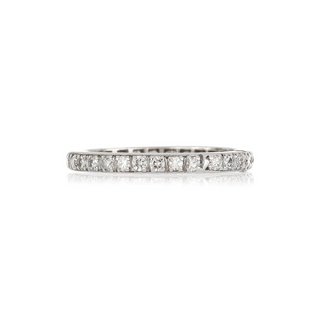 Mid-Century White 14K Gold Round Brilliant-Cut Diamonds Eternity Band