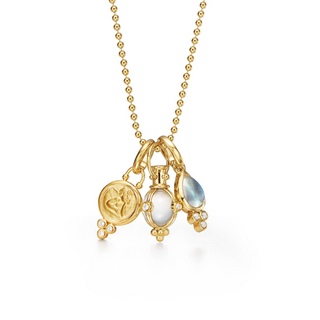 Temple St Clair 18K Gold Moonstone Drop Pendant with Diamond