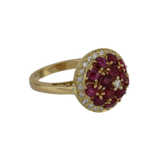 Tenenbaum Workshop 18K Gold Ruby Cocktail Ring with Diamonds