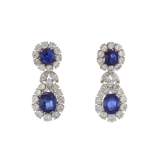 Mid-Century Platinum Sapphire and Diamond Demi-Parure by Petochi