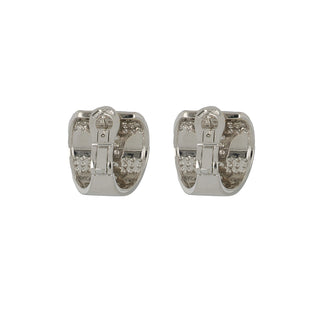 Vintage 18K White Gold Bulgari 'Enigma' Enamel and Diamond Earrings