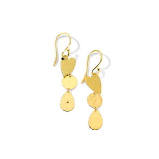 Ippolita 18K Gold Crinkle Heart Three Drops Earrings