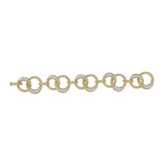 Vintage Gold & Platinum Diamonds Link Bracelet