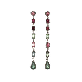 Tenenbaum Collection Two-Tone G&S Tourmalines Chandelier Earrings with Diamond