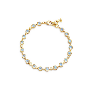 Temple St Clair 18K Gold Moonstone Line Bracelet with Diamond