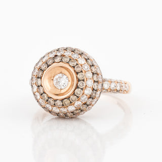 Vintage/Estate 14K Rose Gold Diamonds Dome Ring