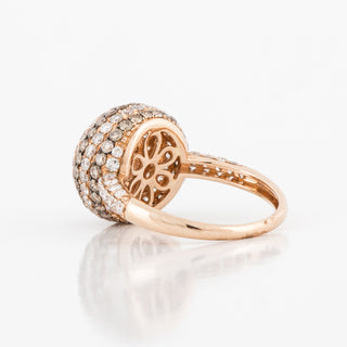 Vintage/Estate 14K Rose Gold Diamonds Dome Ring