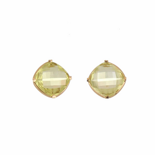 Lisa Nik 18K Rose Gold Lemon Quartz Stud Earrings