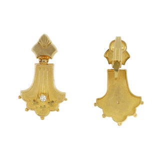 Victorian 18K Gold Drop Earrings with Diamonds