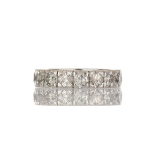 Art Deco Platinum Old Mine-Cut Diamonds Eternity Band