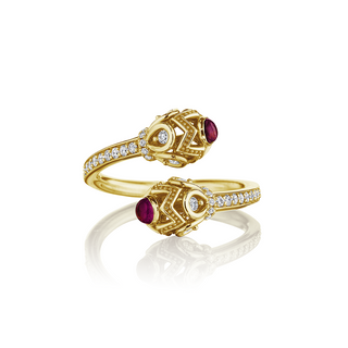 Verragio 18K Gold Diamond & Rhodolite Garnet Toi et Moi Ring