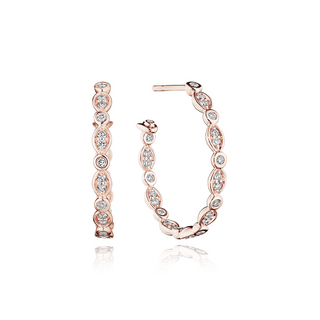 Verragio Two-Tone 18K Gold Diamonds Hoop Earrings