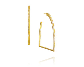 Vincent Peach 14K Gold Diamond Hoop Earrings