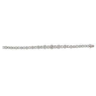 Vintage/Estate White Platinum Diamonds Link Bracelet with Diamonds