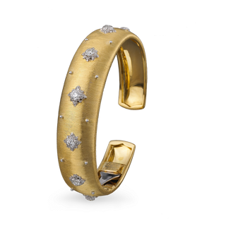 Buccellati Two-Tone 18K Gold Diamonds Cuff Bracelet