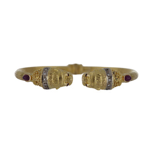 LaLaounis Two-Tone 18K Gold Rubies Bangle Bracelet with Rubies