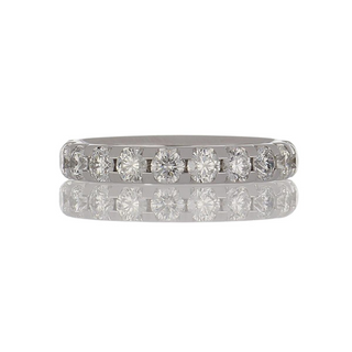 Tenenbaum Collection Platinum Round Brilliant-Cut Diamonds Half Band