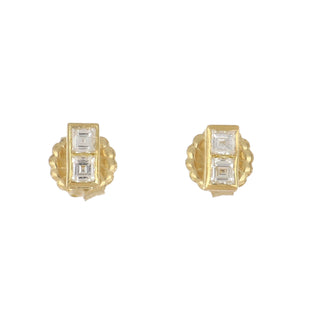 Vintage/Estate 18K Gold Diamonds Stud Earrings