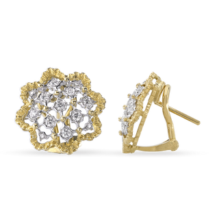 Buccellati Two-Tone 18K Gold Diamonds Button Earrings