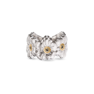 Buccellati Two-Tone G&S Round Cut Diamonds 3/4 Band