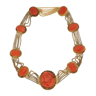 18K Gold Corals Collar Necklace