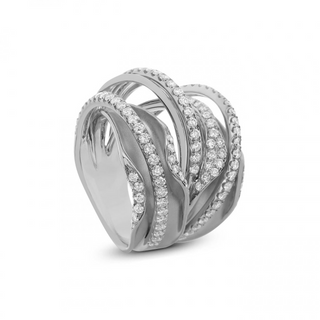 Tenenbaum Collection 18K White Gold Diamond Cocktail Ring