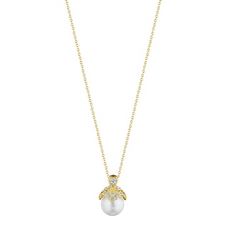 Verragio 18K Gold Akoya Pearl Pendant Necklace with Diamond