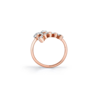 Michael M 18K Rose Gold Pear Shape Diamond Montage Bypass Ring