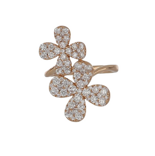 Tenenbaum Collection Rose 18K Gold Diamonds Cocktail Ring