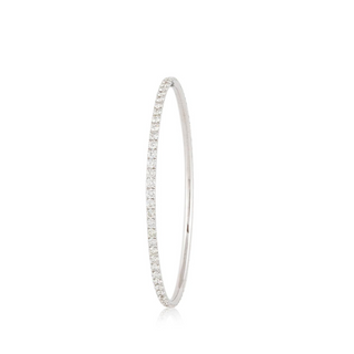 Estate 18K Gold Diamonds Bangle Bracelet