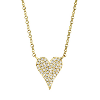 Shy Creation 14K Gold Pavé Diamond Heart Pendant Necklace