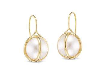 L. Klein 18K Gold Freshwater Pearl Drop Earrings