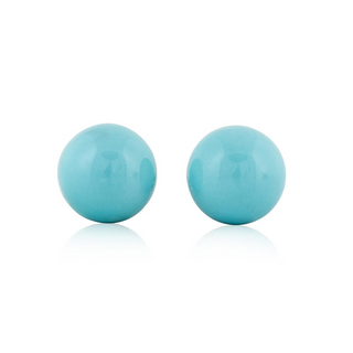 White Platinum Turquoises Bead Earrings