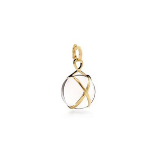 L. Klein 18K Gold Rock Crystal Drop Pendant