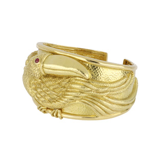 David Webb 18K Gold Hinged Toucan Cuff