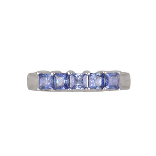 Tenenbaum Workshop 18K White Gold Sapphire 5 Stone Ring