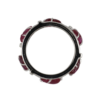 Antique Platinum Ruby and Diamonds Eternity Ring