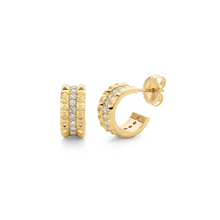 Michael M 14K Gold Diamond Hoop Earrings