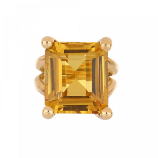 14K Gold Citrine Solitaire Ring