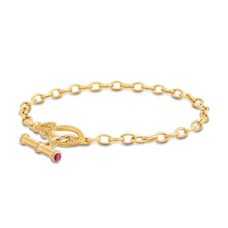 Verragio 18K Gold Rhodolite Garnets Link Bracelet with Diamond