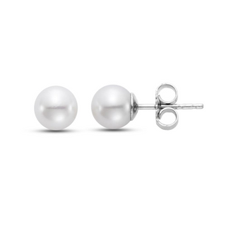 Mastoloni White 14K Gold Akoya Pearl Stud Earrings