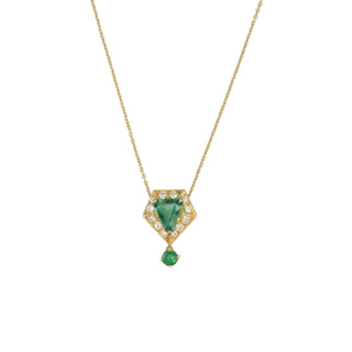 Vintage/Estate 18K Gold Emerald Pendant Necklace with Emerald