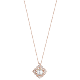 Verragio 18K Rose Gold Akoya Pearl and Diamond Reverie Pendant Necklace