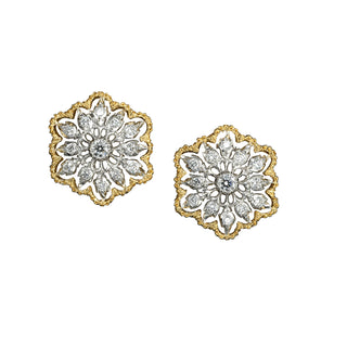 Buccellati Two-Tone 18K Gold Diamond Cassiopea Openwork Earrings