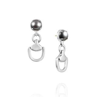 Vincent Peach Sterling Silver Tahitian Pearl Churchill Downs Drop Earrings