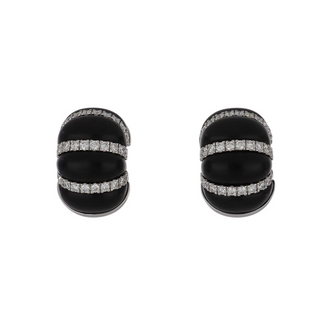 Seaman Schepps 18K White Gold Ebony Shrimp Earrings with Diamonds