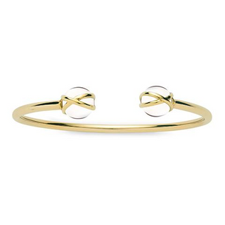 L. Klein 18K Gold Rock Crystals Bangle Bracelet