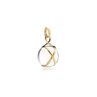 L. Klein 18K Gold Rock Crystal Drop Pendant