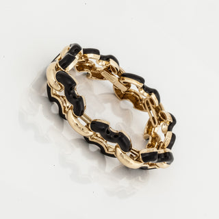 1980s David Webb 18K Gold Open Link Bracelet