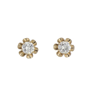 14K Gold Diamonds Stud Earrings